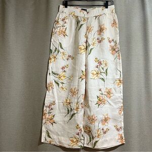 Rachel Rachel Roy 100% Linen Wide Leg Floral Pants - Resortwear Size Large